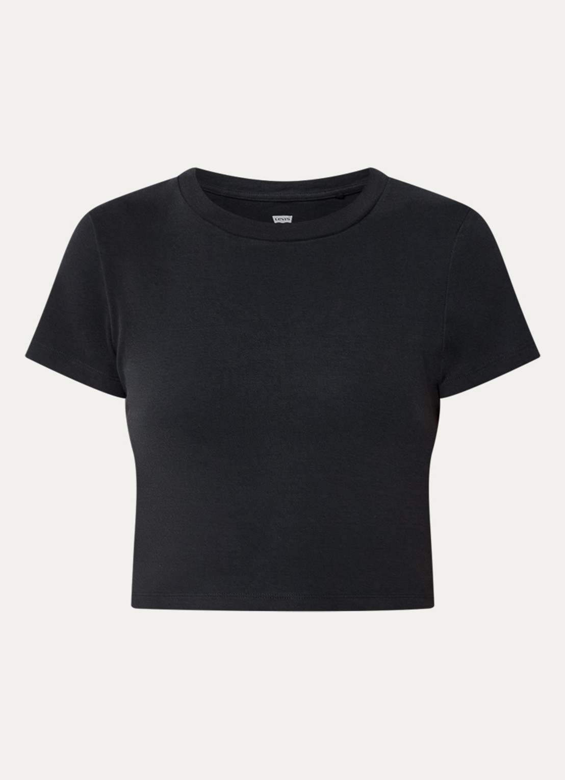 Levi's Cropped T-shirt met ronde hals - voorkant 3 zwart
