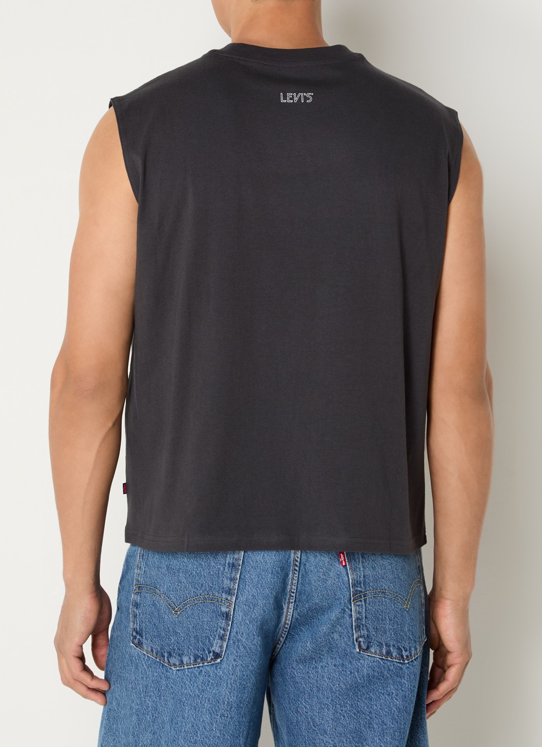 Levi's Cropped tanktop met strass - achterkant 4 antraciet