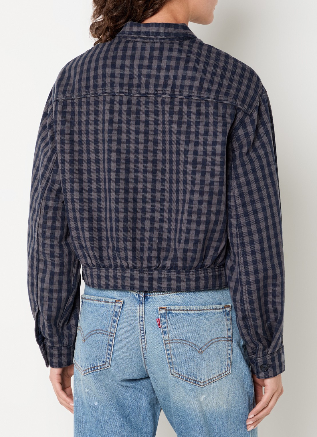 Levi's Dani overshirt met ruitdessin - achterkant 3 donkerblauw