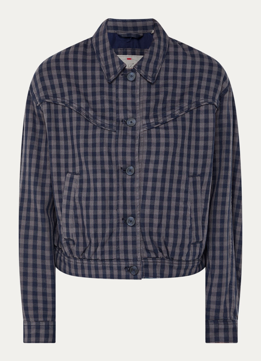 Levi's Dani overshirt met ruitdessin - voorkant donkerblauw