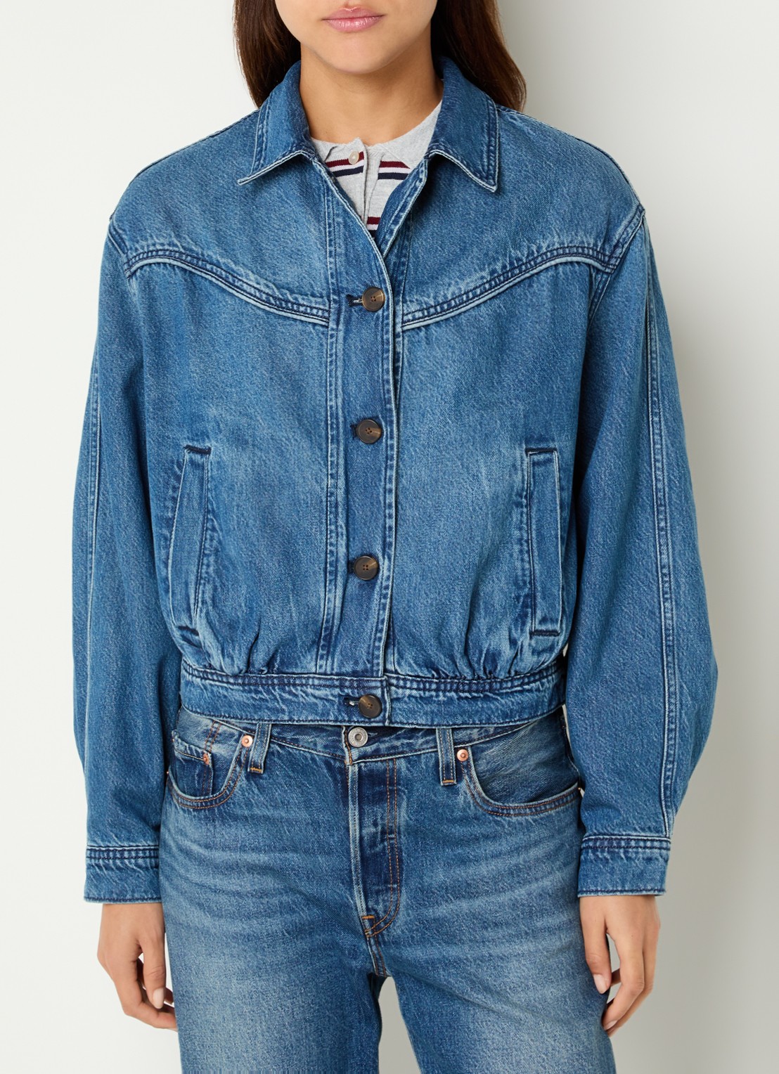 Levi's Dani Western spijkerjas met steekzakken - detail 2 indigo