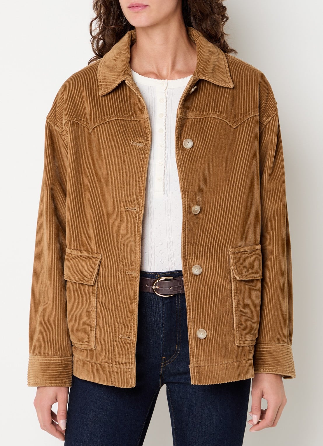 Levi's Demi overshirt van corduroy - detail lichtbruin