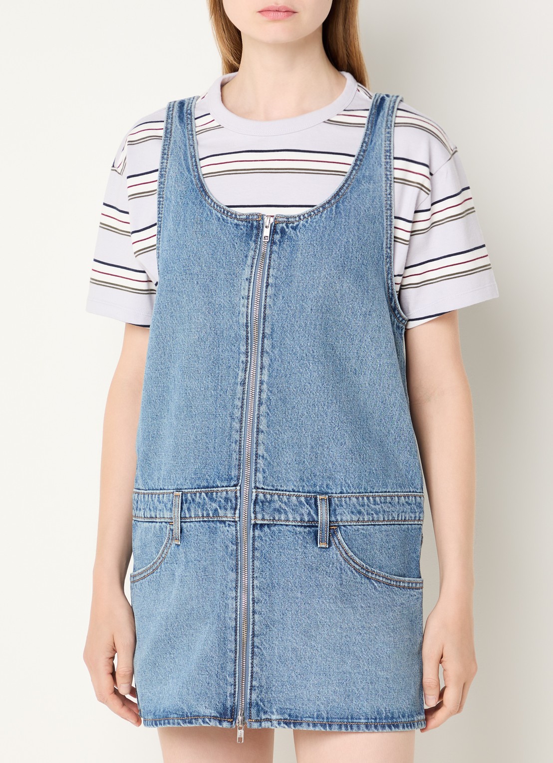 Levi's Denim mini jurk met ritsdetail en steekzakken - detail 2 indigo