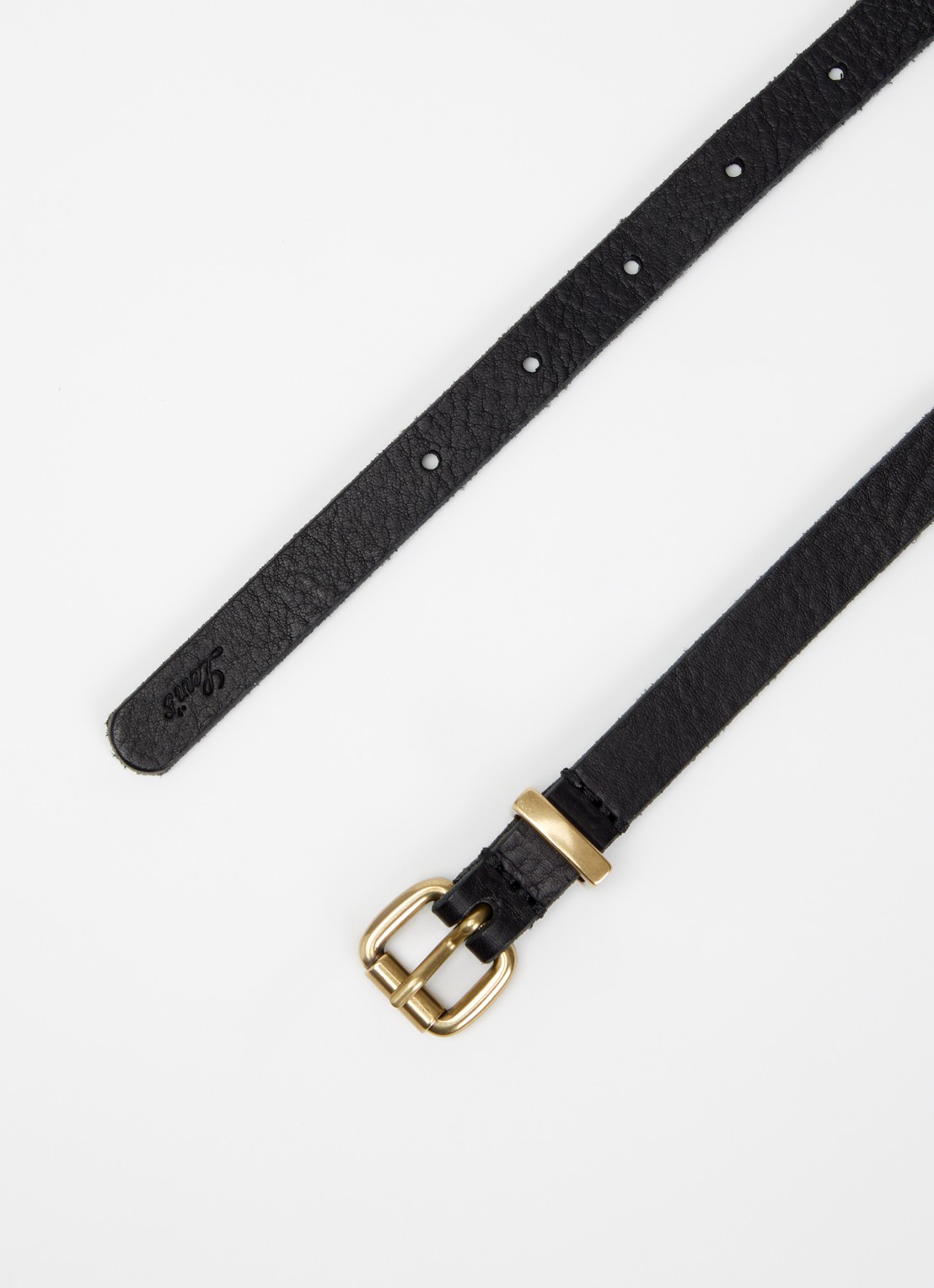 Levi's Dillon Narrow riem van leer  - detail zwart