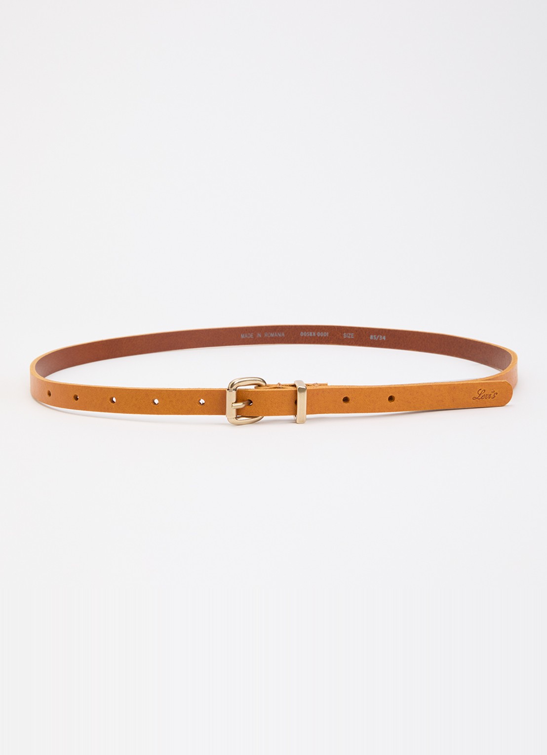 Levi's Dillon Narrow riem van leer - voorkant 2 oranje