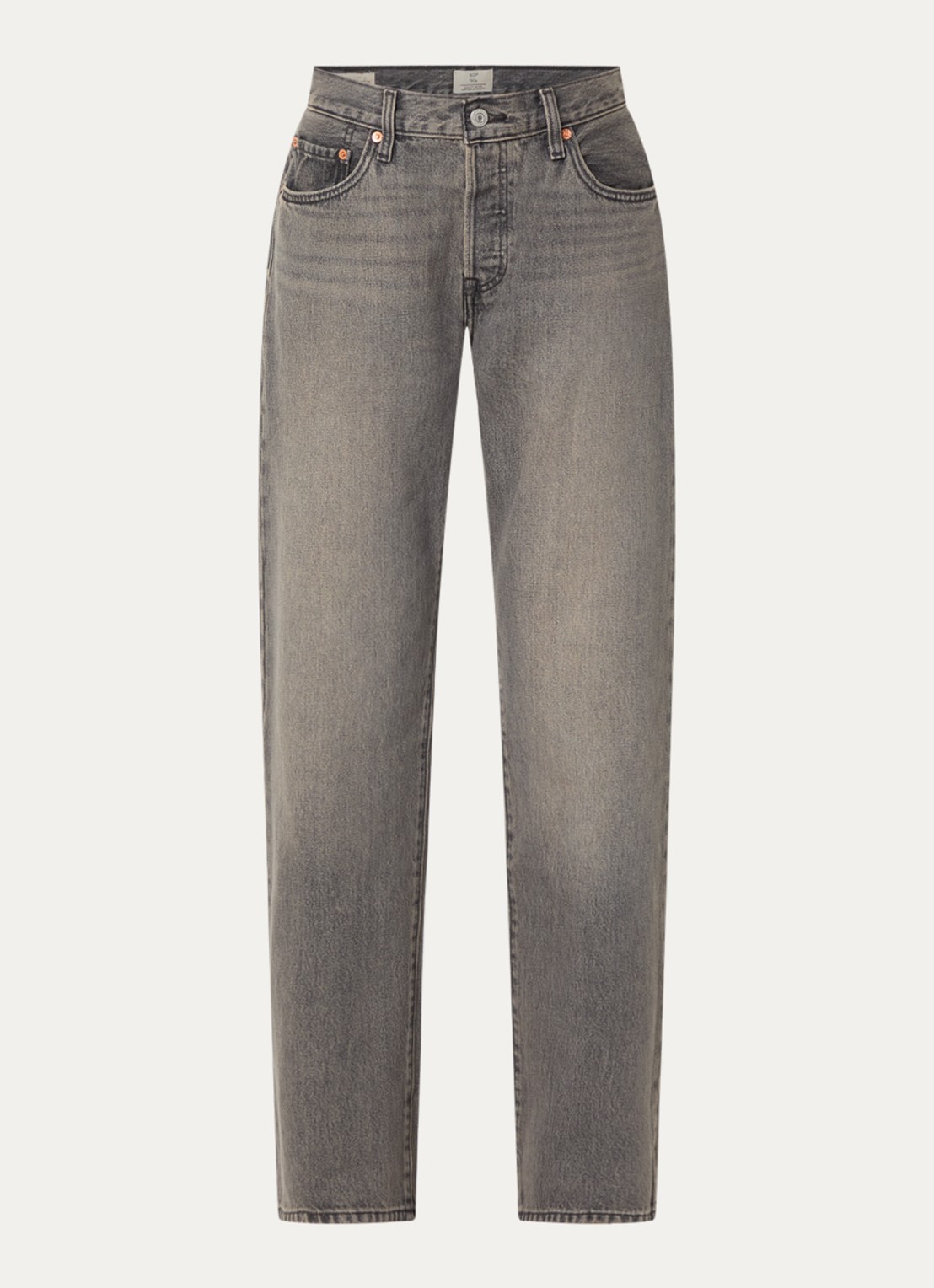 Levi's Don't Doubt high waist straight leg jeans met gekleurde wassing - voorkant 4 grijs