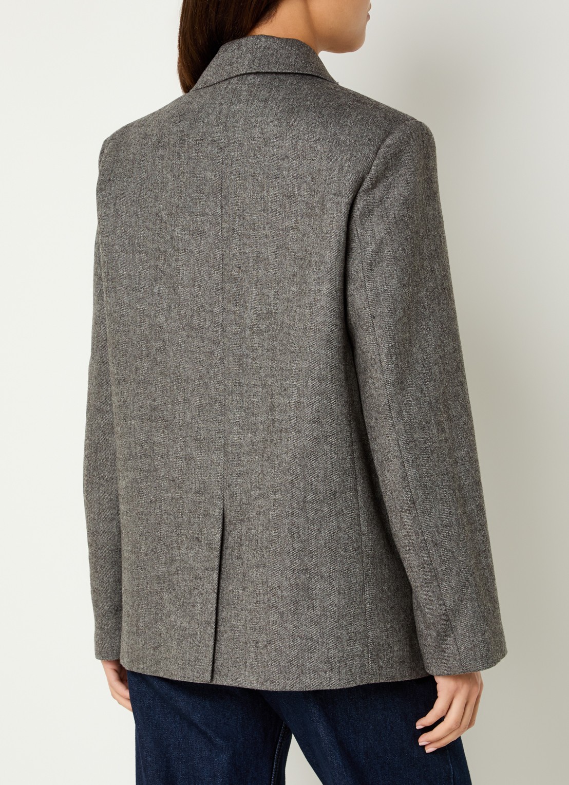 Levi's Double-breasted blazer in wolblend met klepzakken - achterkant bruin