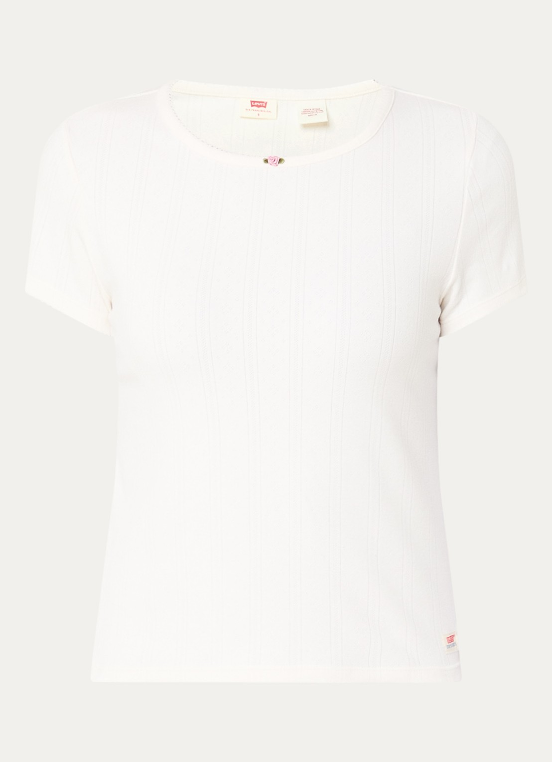 Levi's Dry Goods T-shirt met logo - voorkant gebroken wit