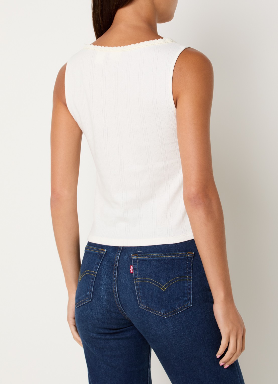 Levi's Dry Goods top met strikdetail - detail 4 wit