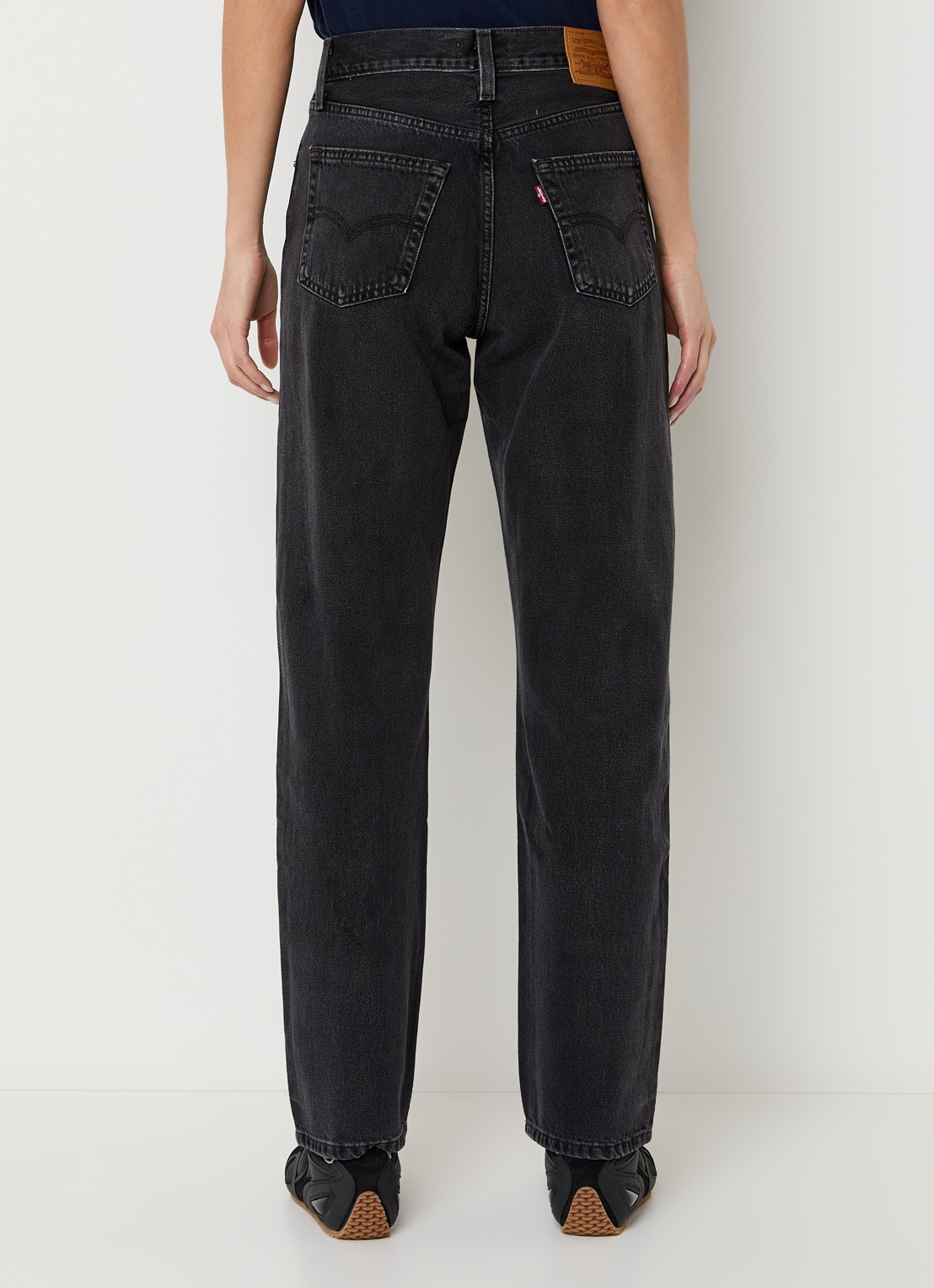 Levi's Easy Dad high waist straight leg jeans met gekleurde wassing - achterkant 5 zwart