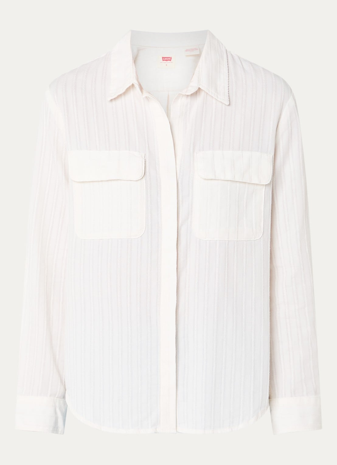 Levi's Elaine blouse met borstzakken - voorkant 3 gebroken wit