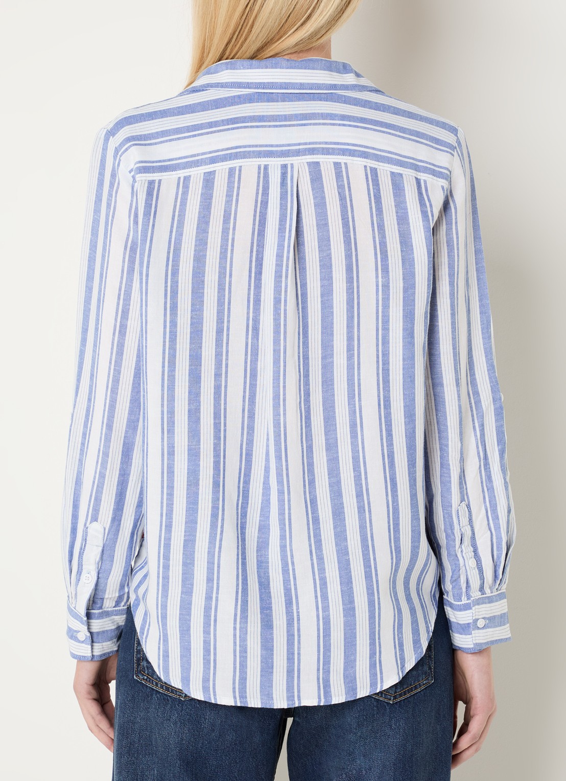 Levi's Elaine blouse met streepprint - achterkant 2 blauw