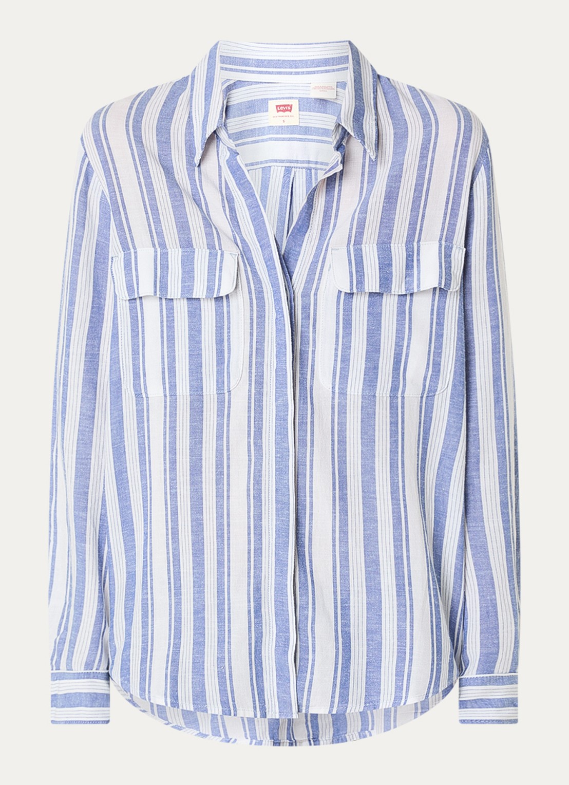 Levi's Elaine blouse met streepprint - voorkant 3 blauw