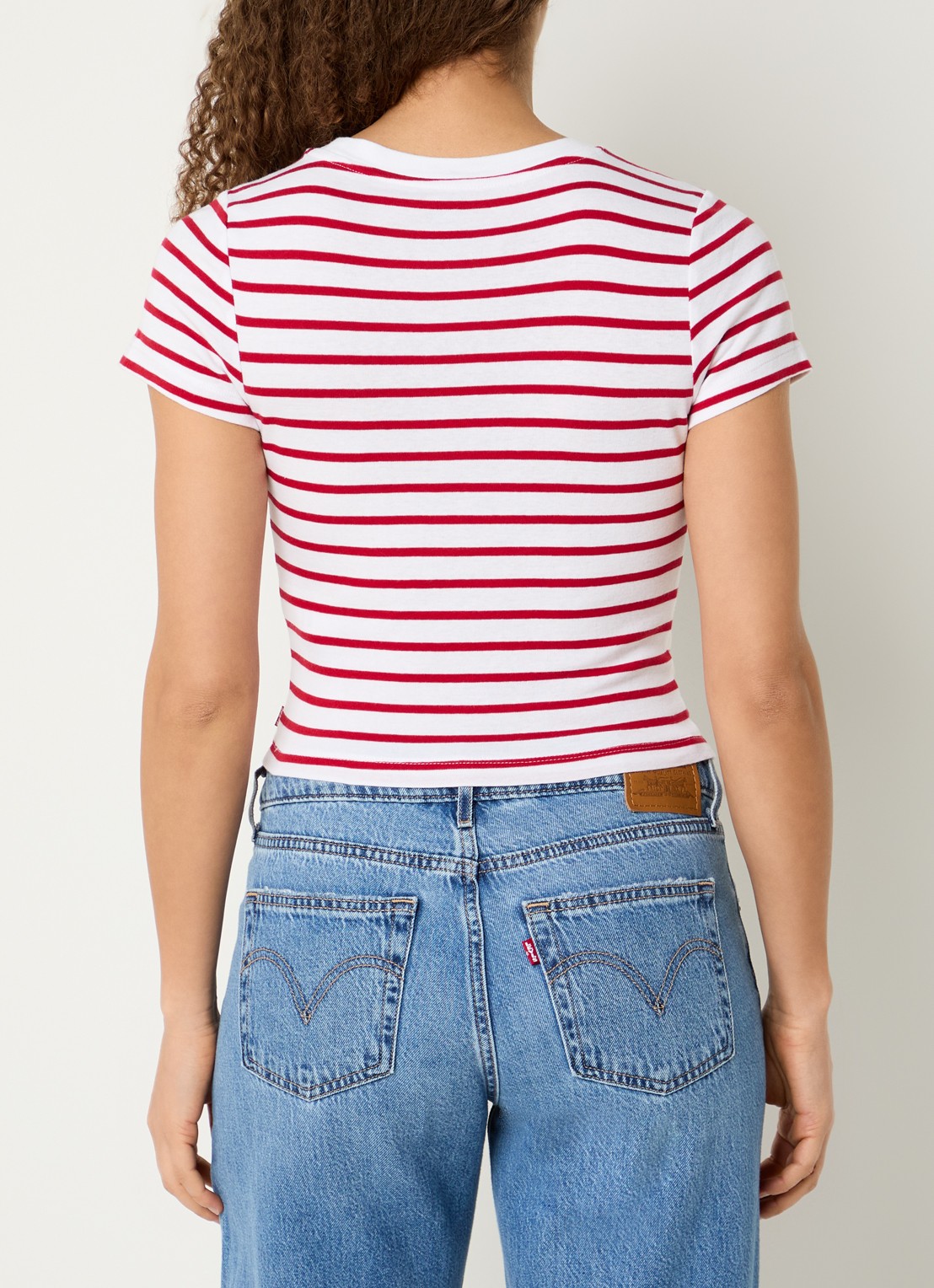 Levi's Emily T-shirt met streepprint - achterkant 3 rood