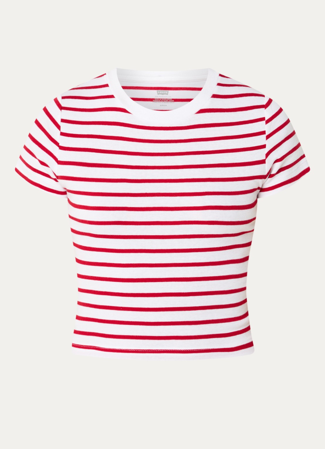 Levi's Emily T-shirt met streepprint - voorkant rood