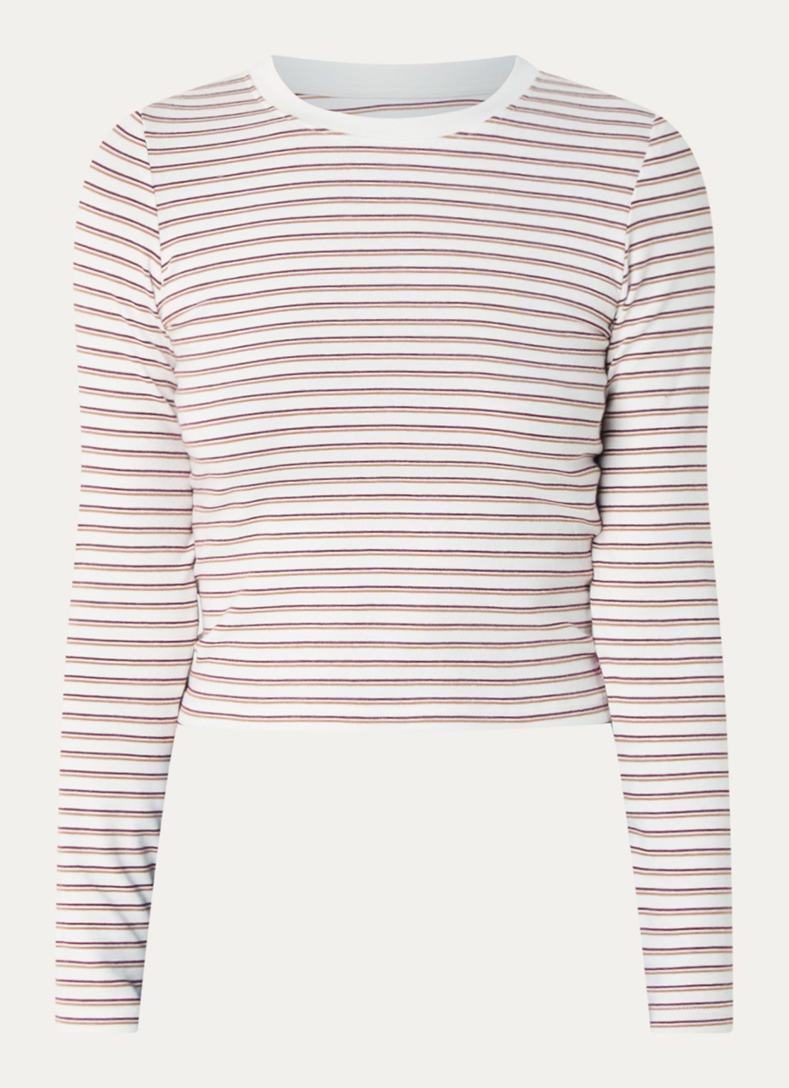 Levi's Essential long sleeve met streepprint - voorkant wit