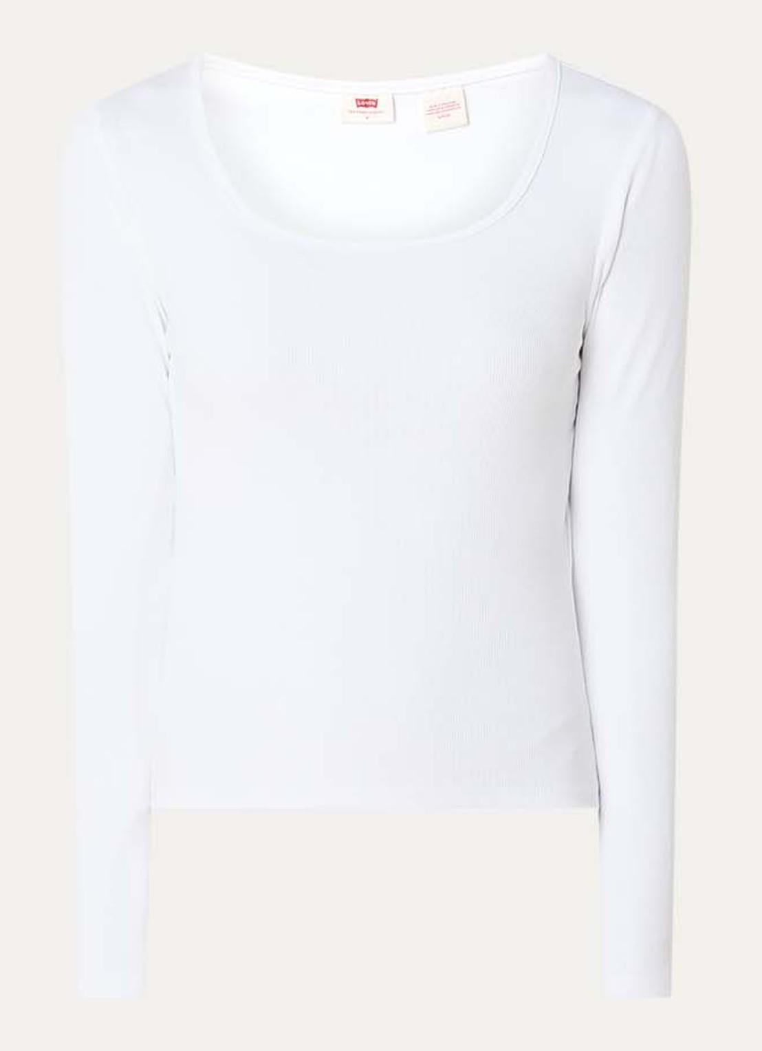 Levi's Essential ribgebreide top met stretch - voorkant wit