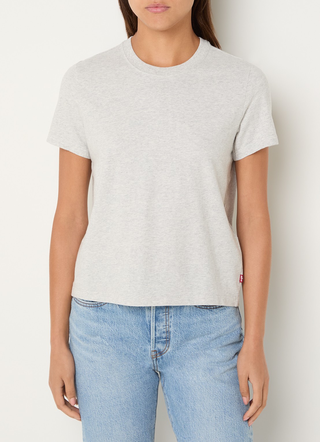 Levi's Favorite T-shirt met gemêleerd dessin - detail grijsmele