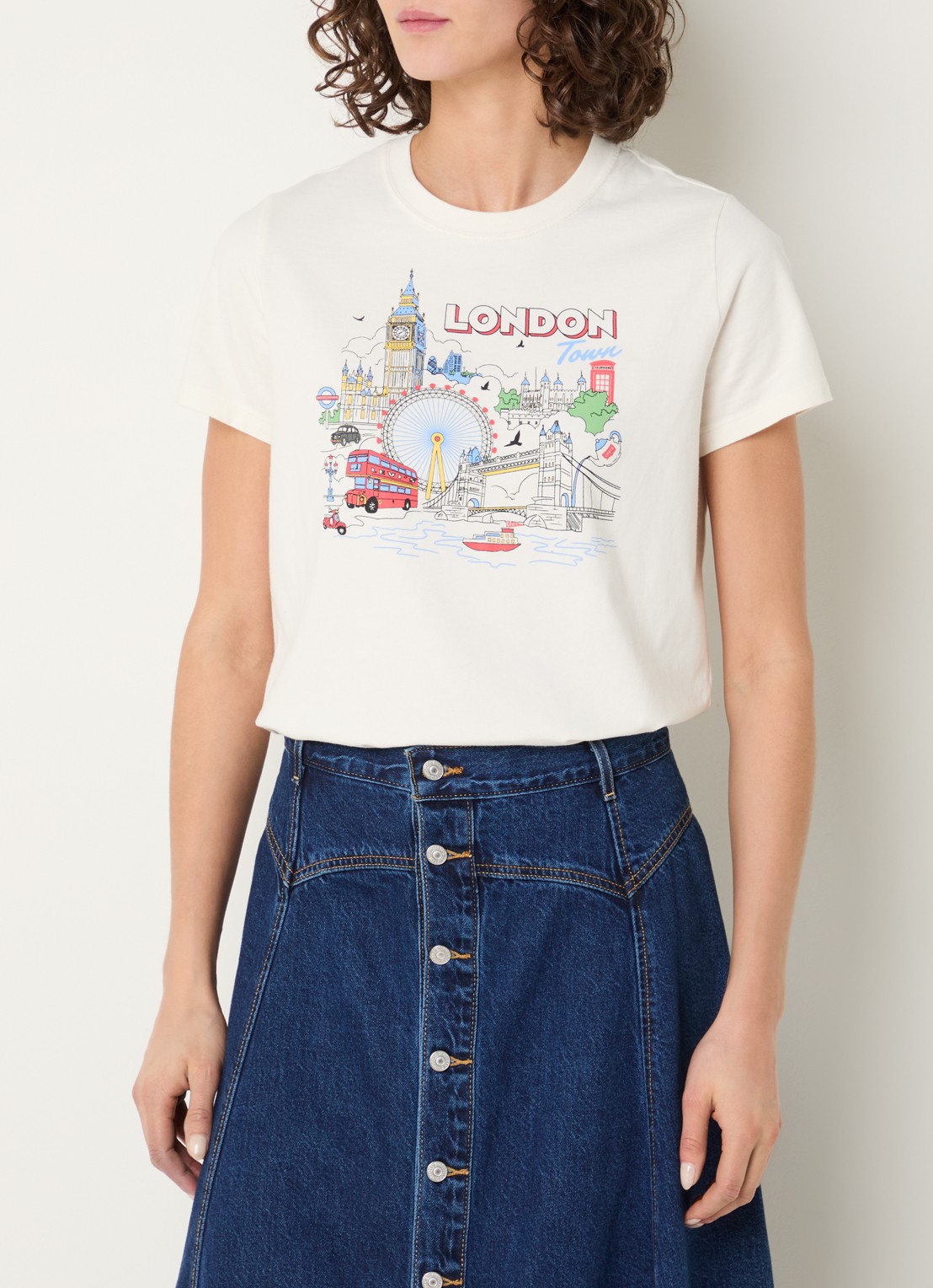 Levi's Favorite T-shirt met print - detail 4 gebroken wit