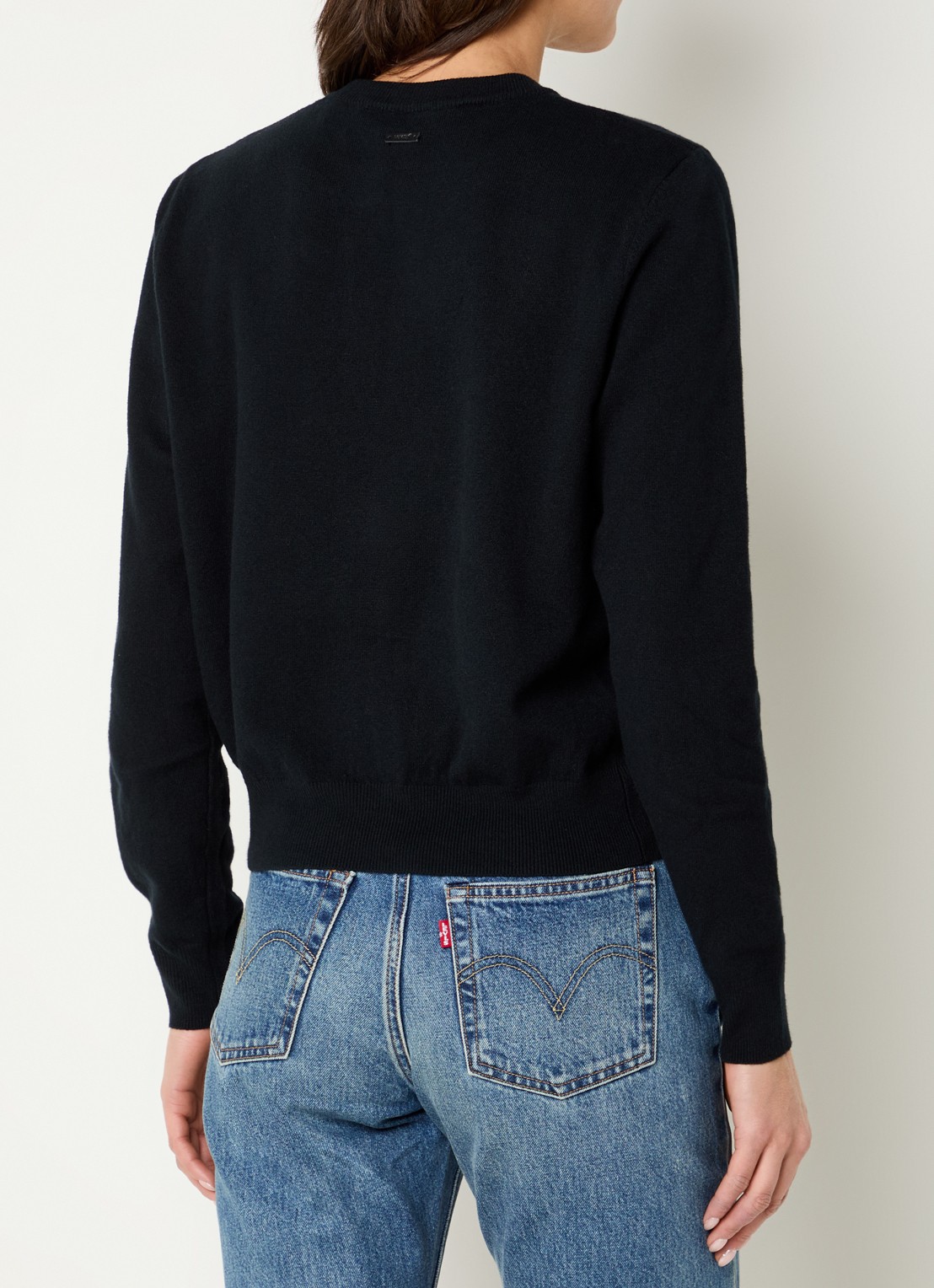 Levi's Fijngebreid vest met ronde hals - achterkant 2 zwart