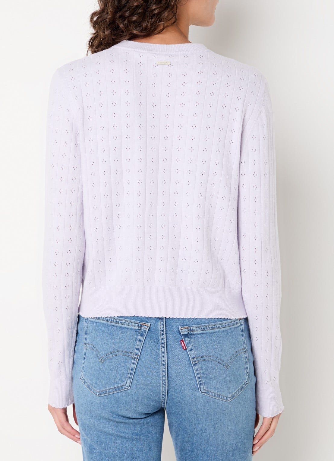 Levi's Fijngebreid vest met ronde hals - achterkant lila