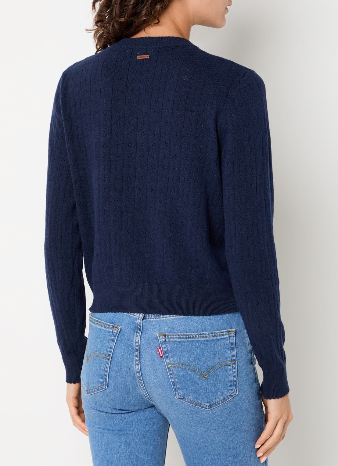 Levi's Fijngebreid vest met ronde hals - achterkant 3 donkerblauw