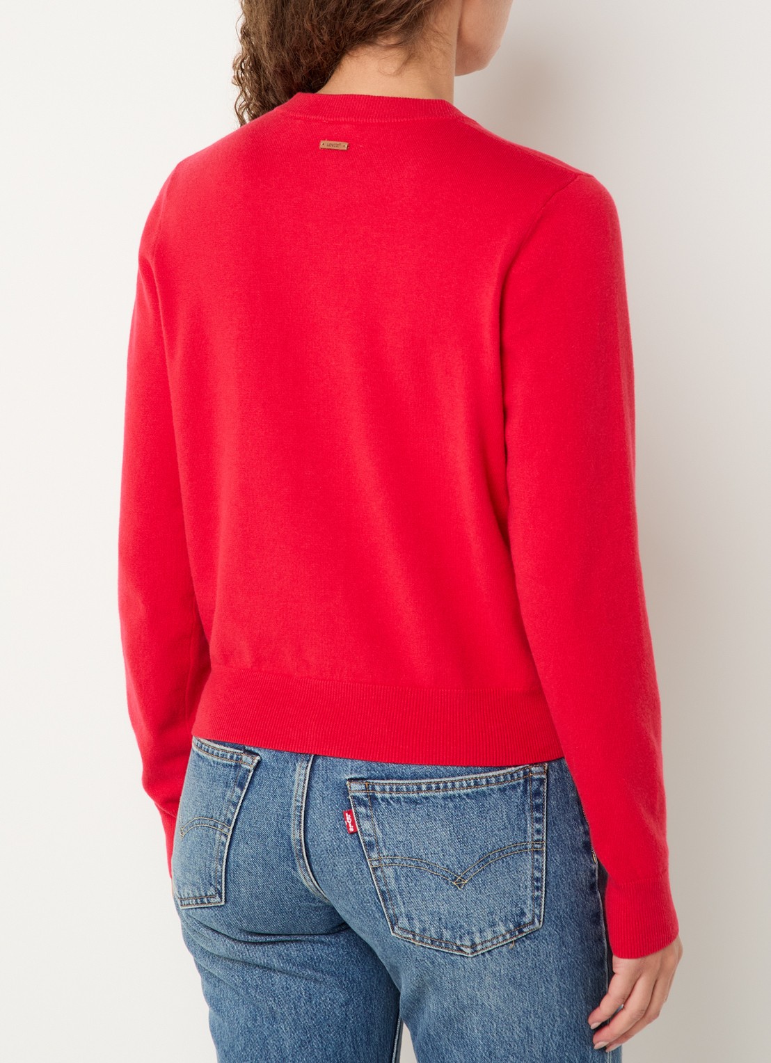 Levi's Fijngebreid vest met stretch - achterkant 3 rood