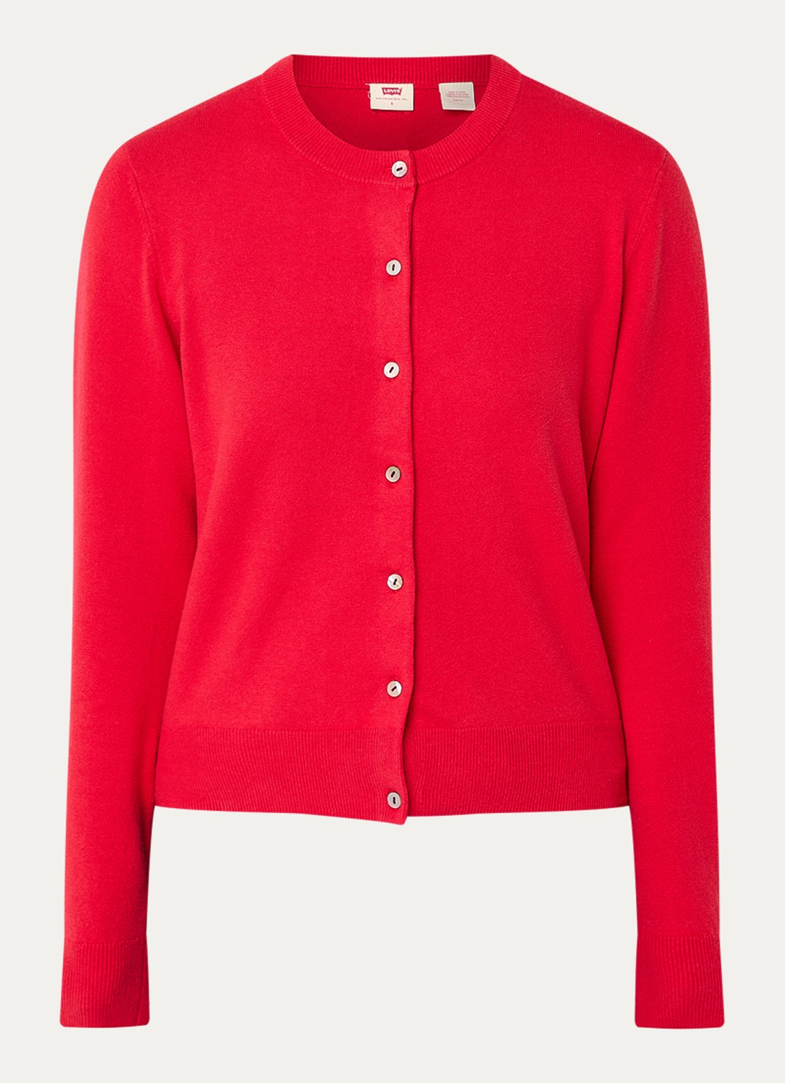 Levi's Fijngebreid vest met stretch - voorkant rood