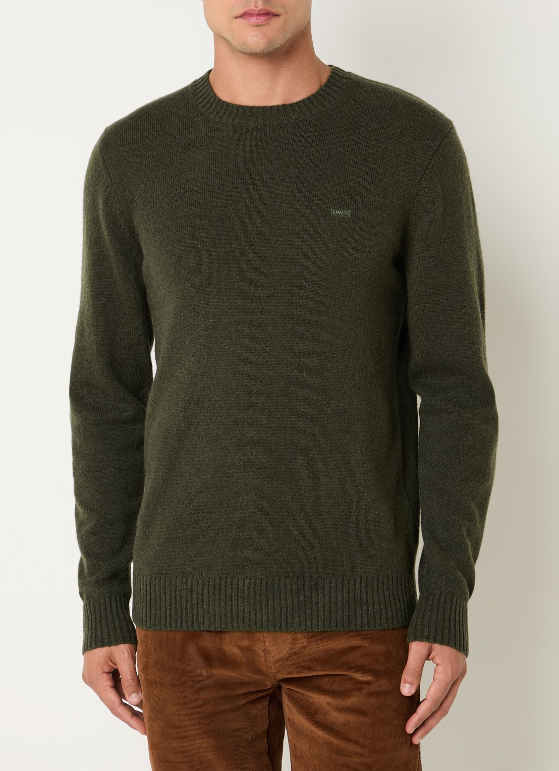 Levi's Fijngebreide pullover in wolblend met logoborduring - detail 3 antraciet