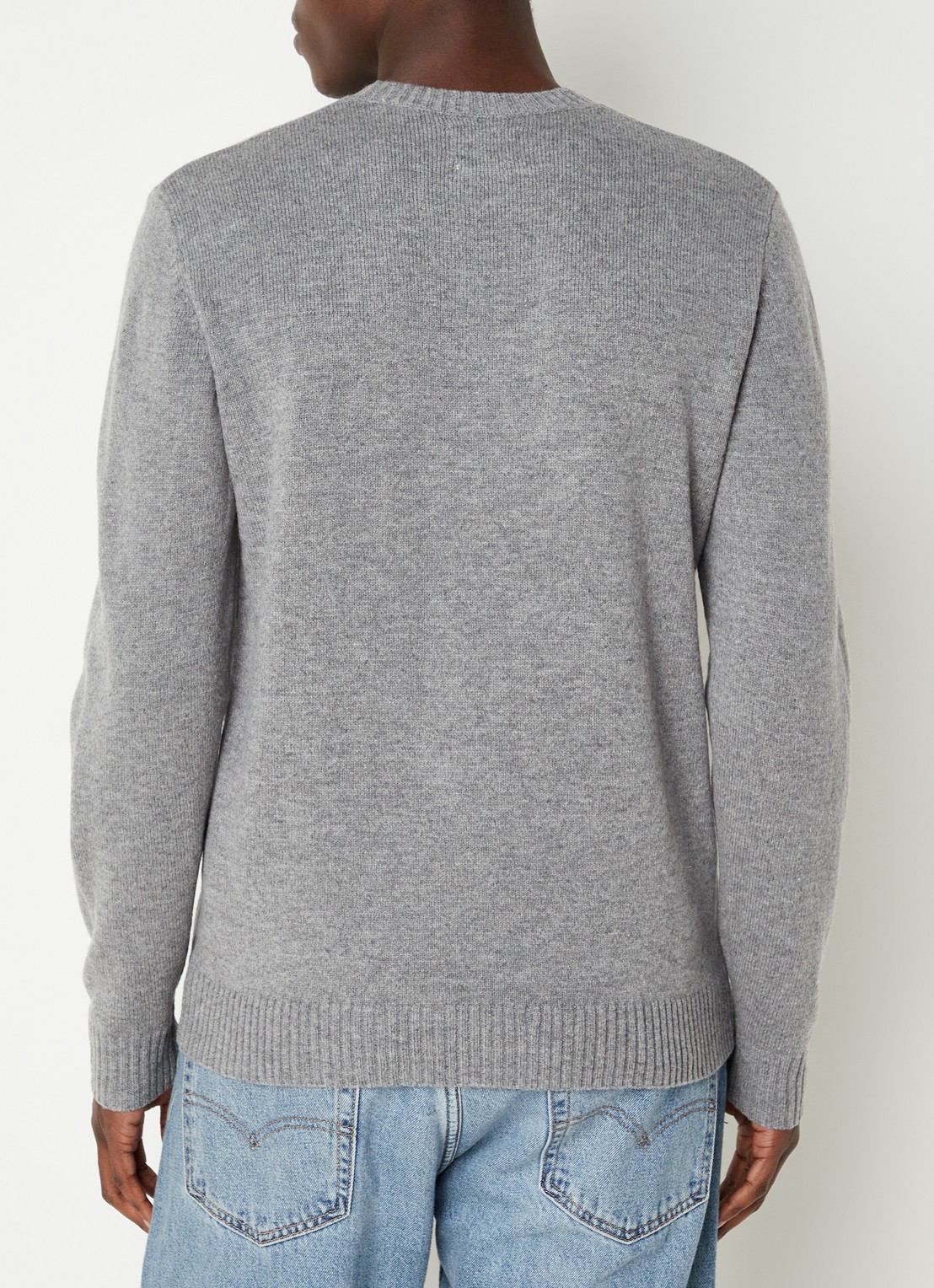 Levi's Fijngebreide pullover in wolblend  - achterkant grijs