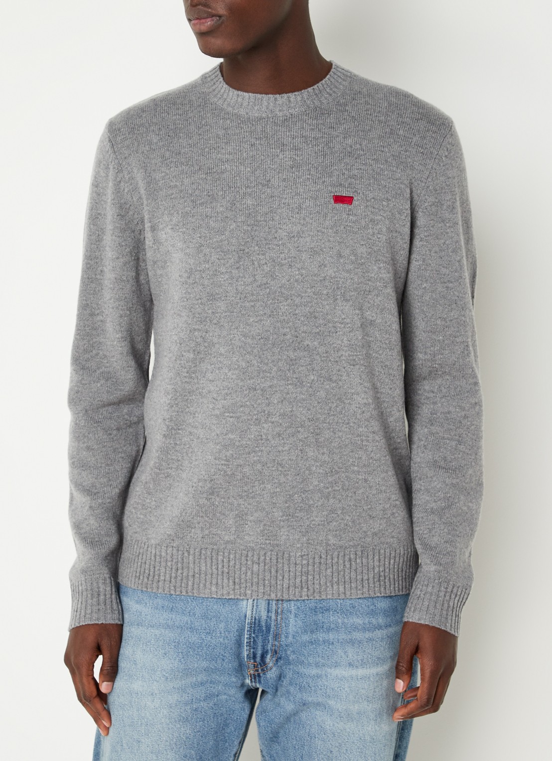 Levi's Fijngebreide pullover in wolblend  - detail 4 grijs