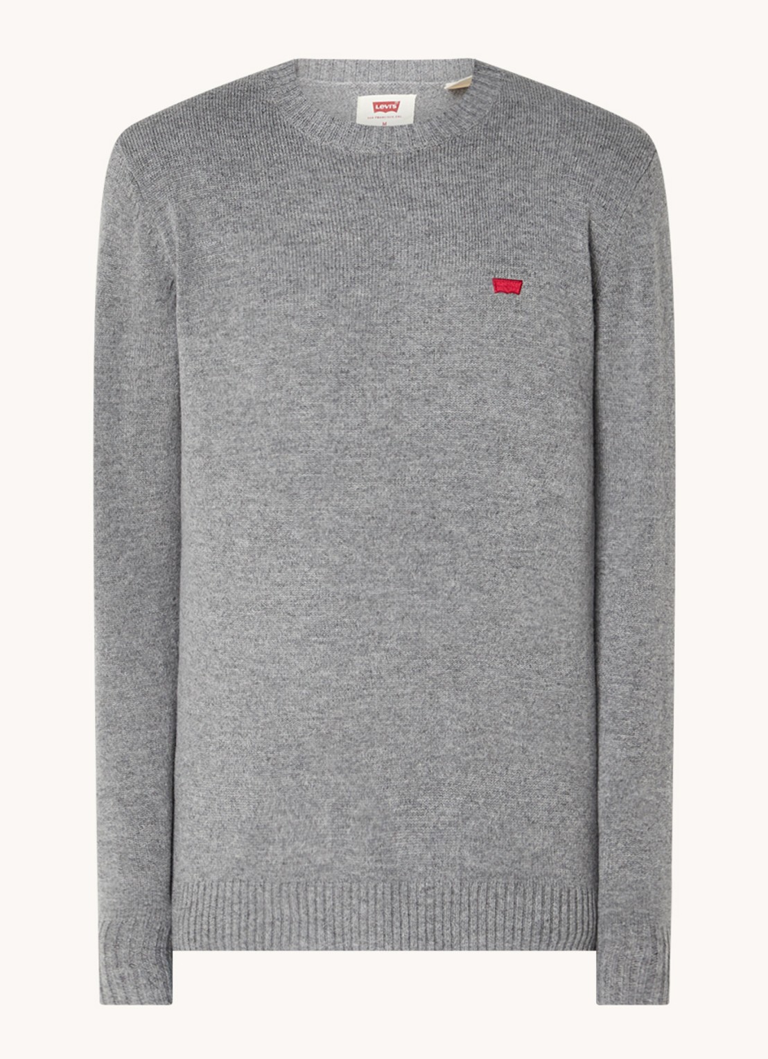 Levi's Fijngebreide pullover in wolblend  - voorkant 2 grijs