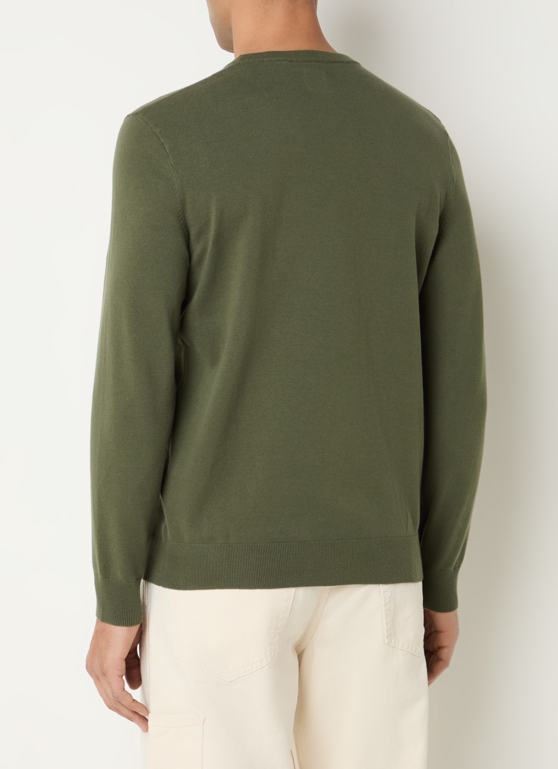 Levi's Fijngebreide pullover met logo - achterkant bronsgroen