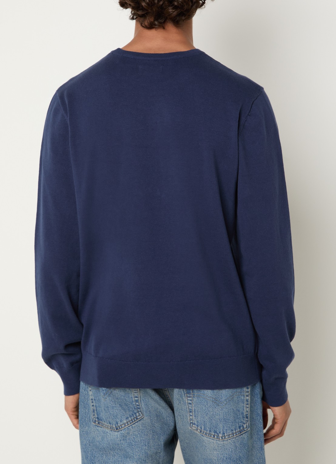 Levi's Fijngebreide pullover met logoborduring - achterkant 4 donkerblauw