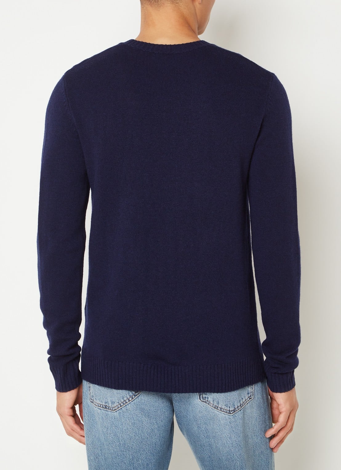 Levi's Fijngebreide sweater in wolblend - achterkant 4 blauw