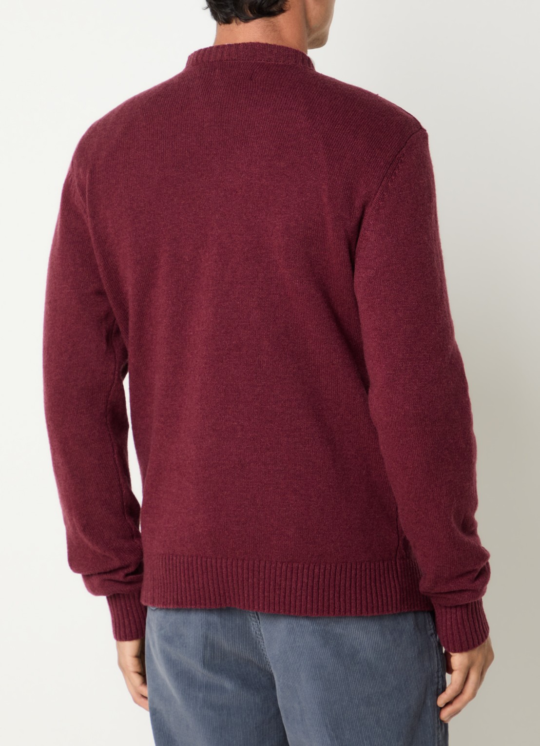 Levi's Fijngebreide trui in wolblend met ronde hals - achterkant 2 bordeauxrood