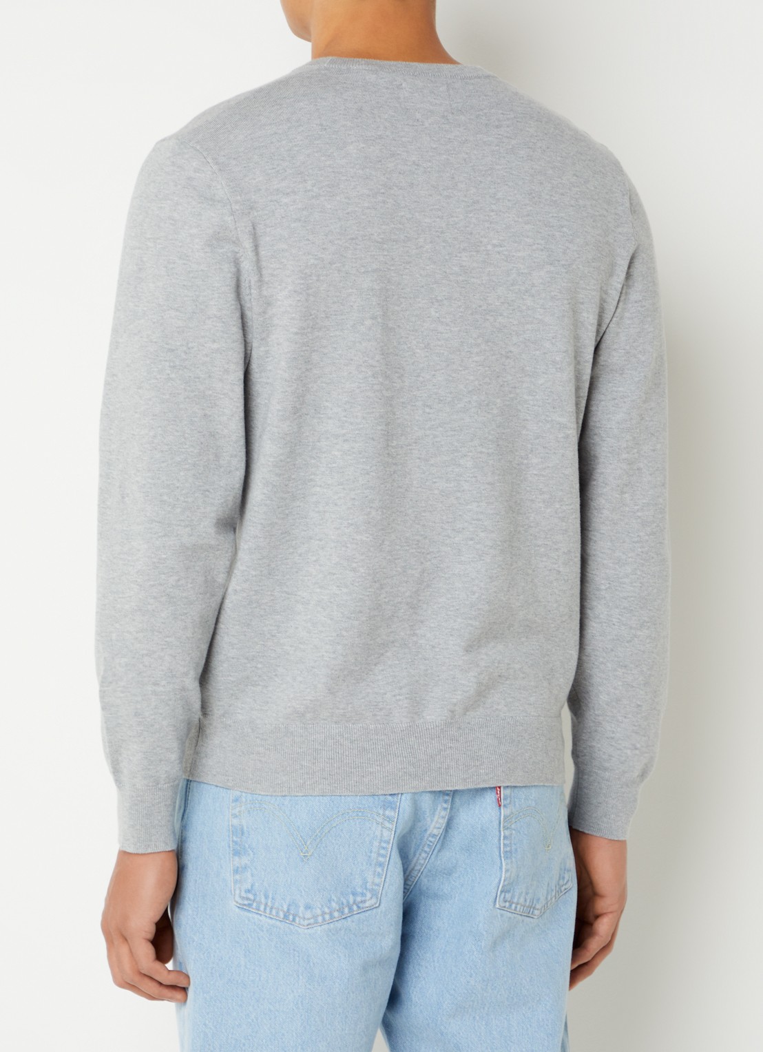 Levi's Fijngebreide trui met logo - achterkant grijs