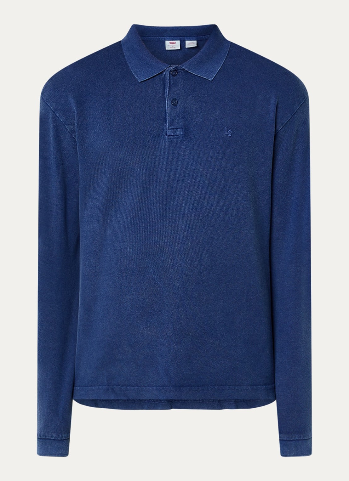 Levi's Finn polo met logoborduring - voorkant 3 blauw
