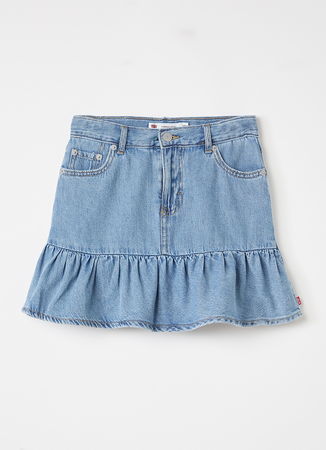 Levi's Flounce spijkerrok met steekzakken - voorkant indigo