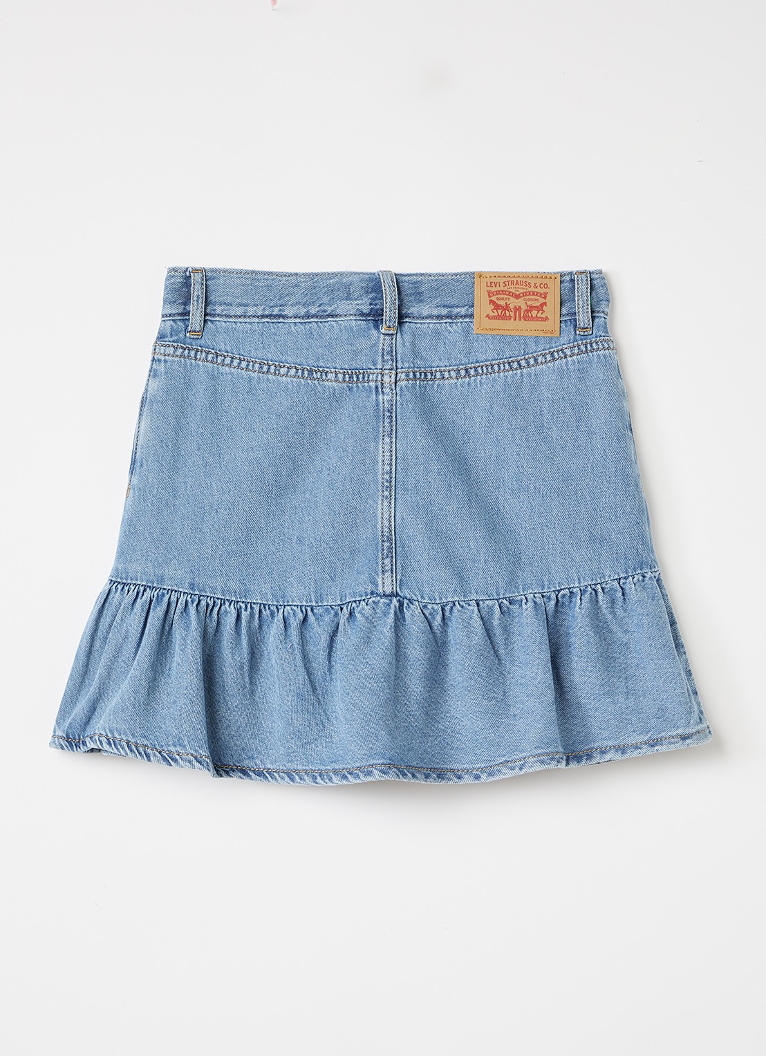 Levi's Flounce spijkerrok met steekzakken - voorkant 2 indigo
