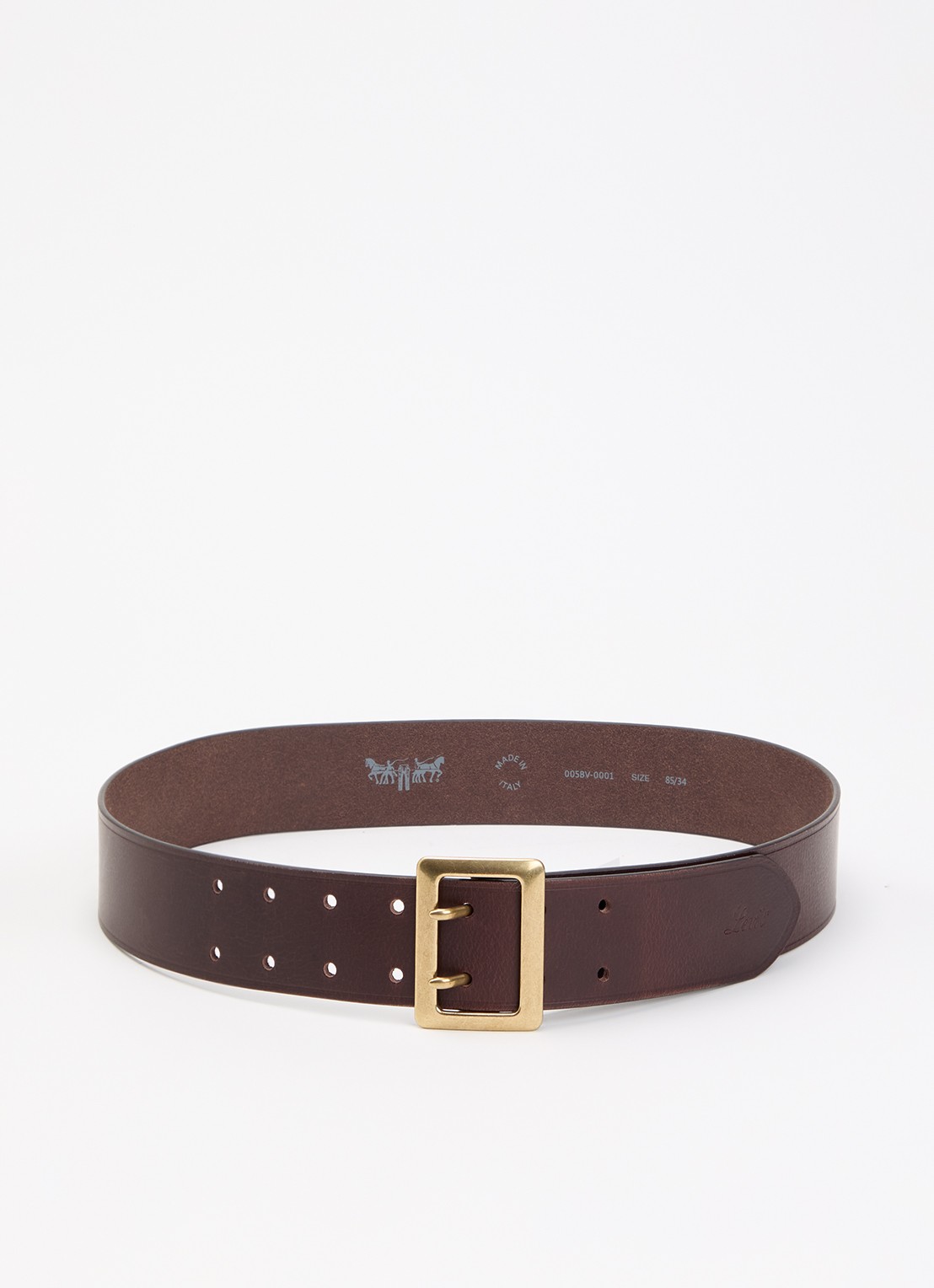 Levi's Frankie riem van leer - voorkant kastanjebruin
