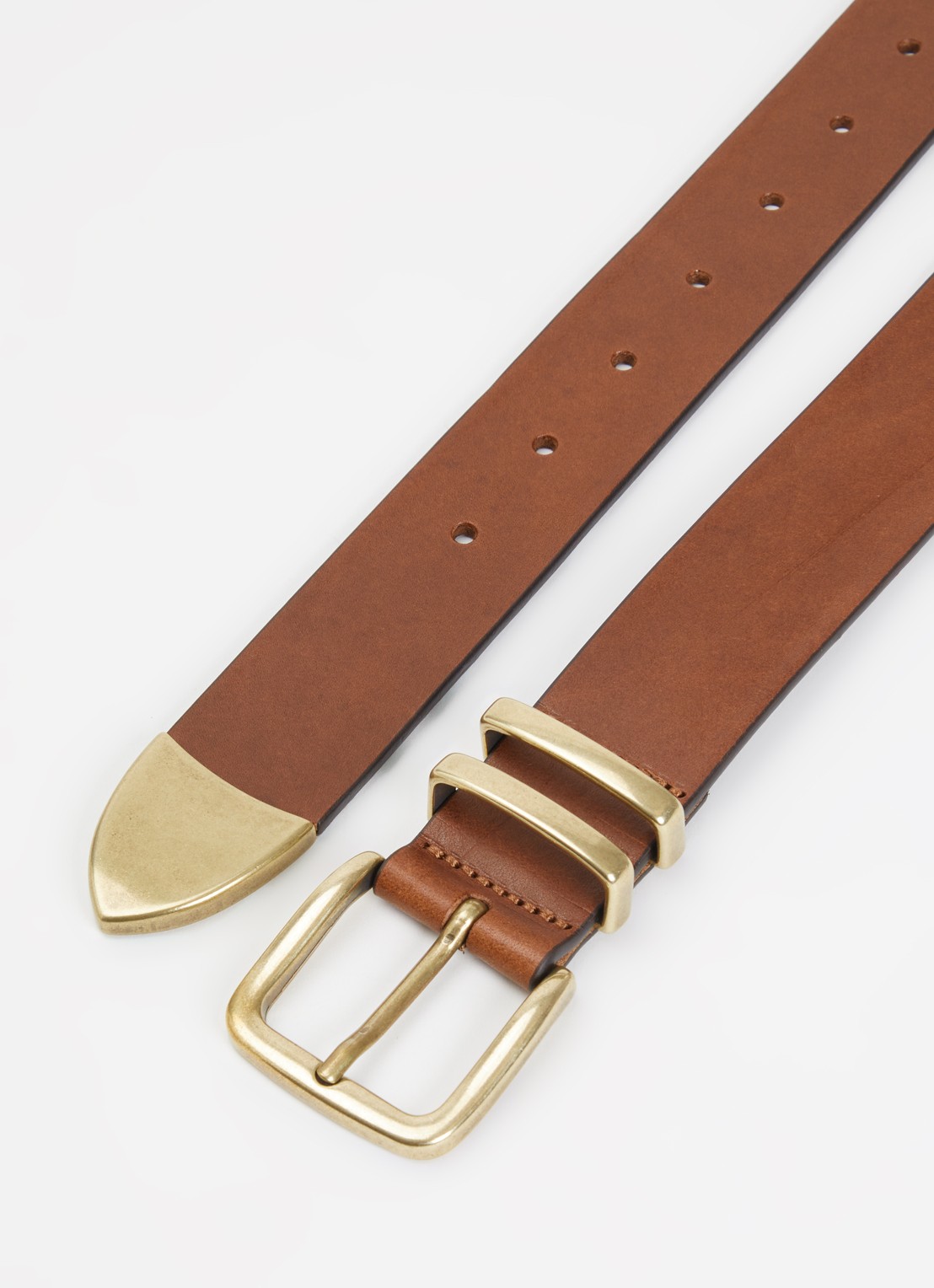 Levi's Freya riem van leer  - detail 2 cognac