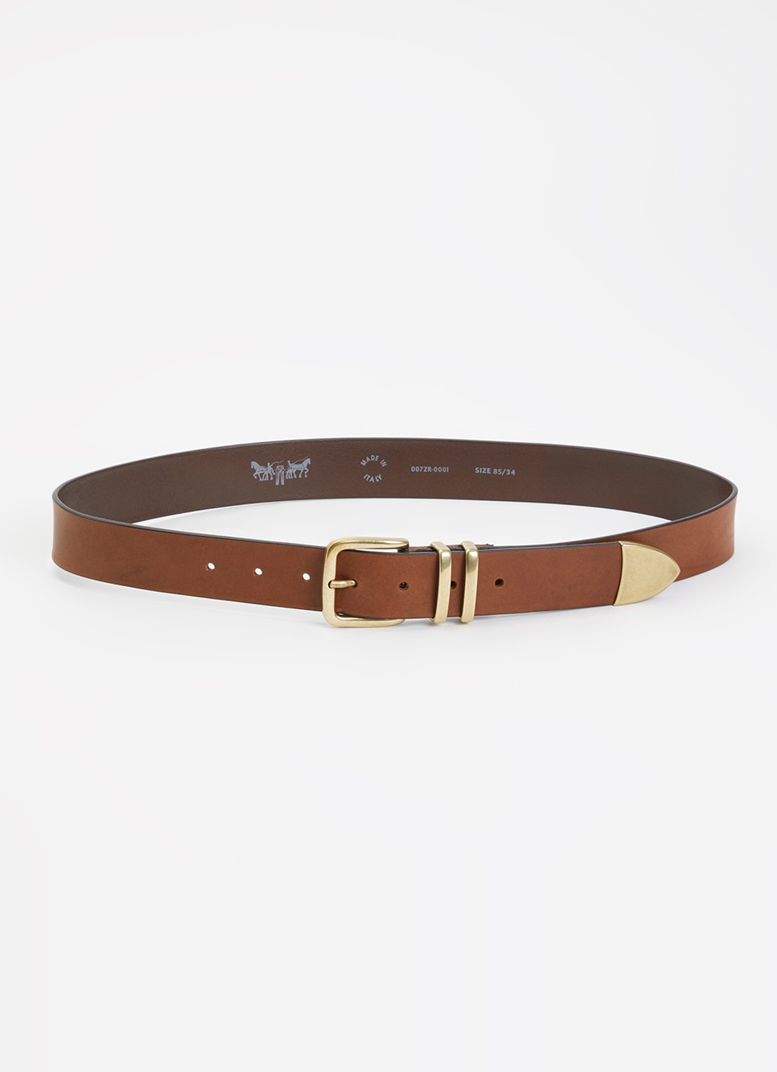 Levi's Freya riem van leer  - voorkant cognac