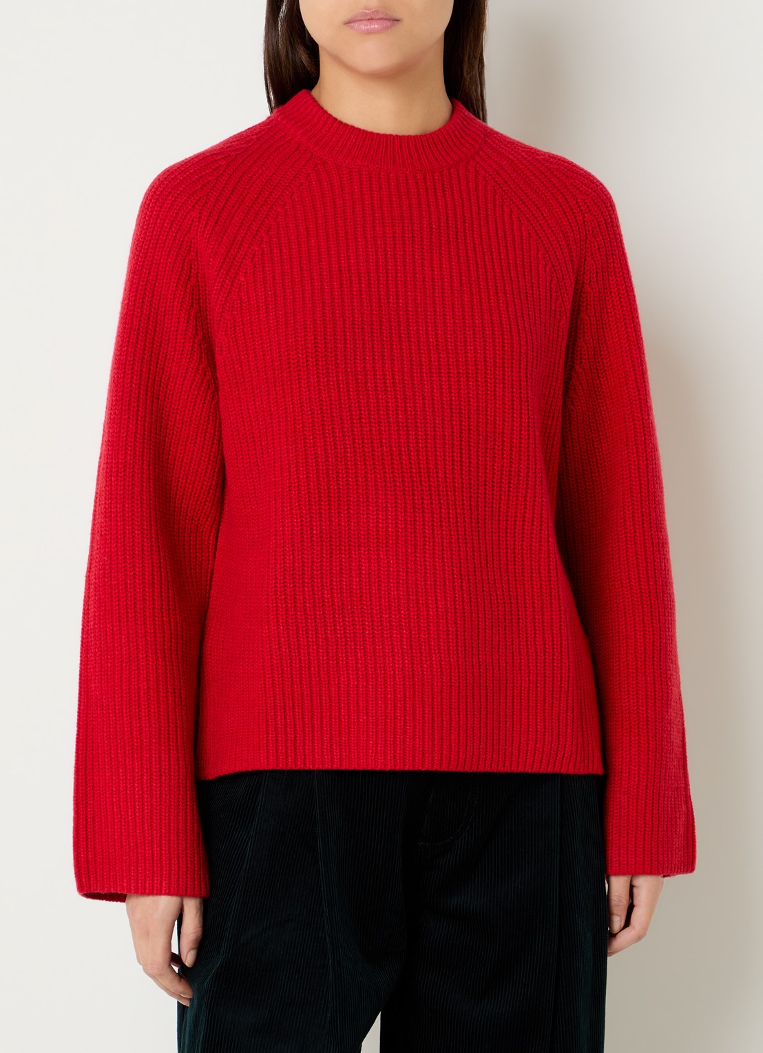 Levi's Frida ribgebreide trui in wolblend - detail 3 rood