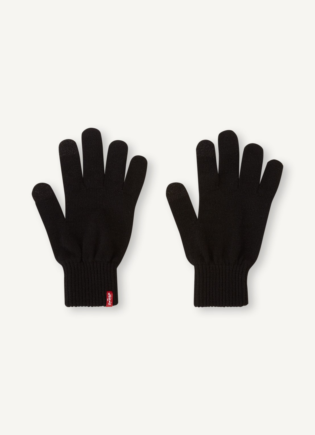 Levi's Gebreide handschoenen met touchscreen functie - voorkant 2 zwart