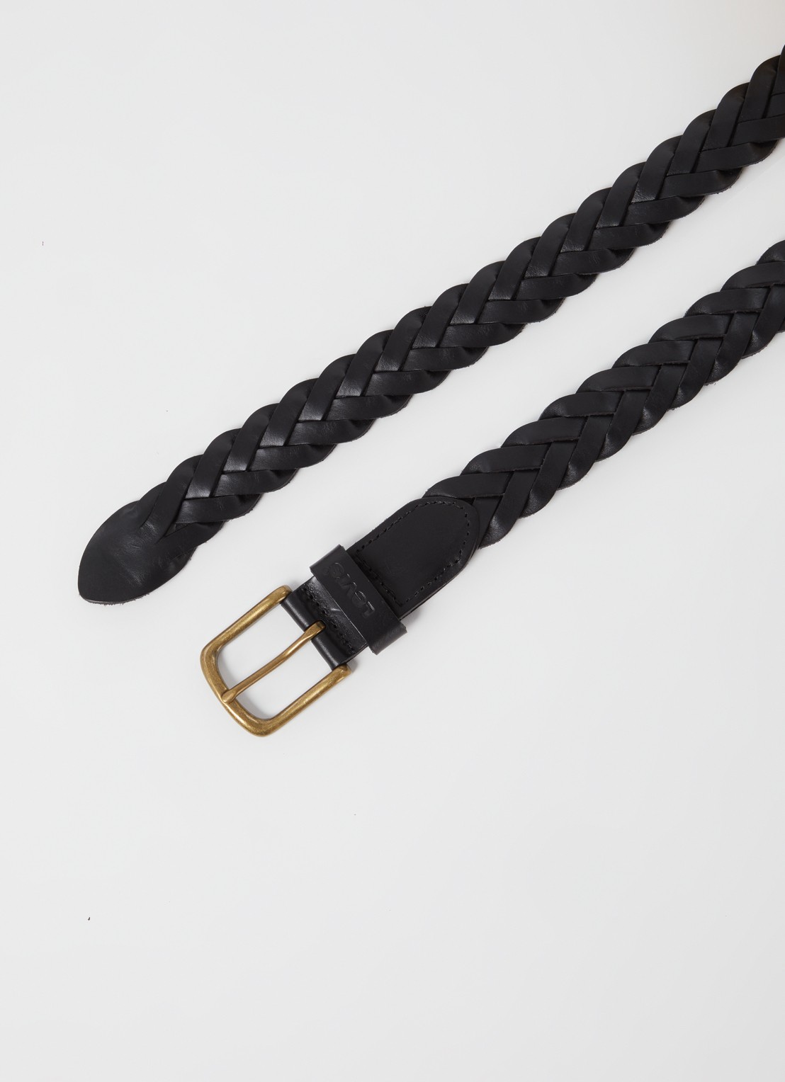 Levi's Gevlochten riem van leer - detail zwart