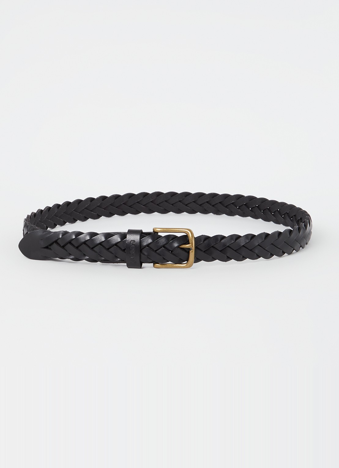 Levi's Gevlochten riem van leer - voorkant 3 zwart