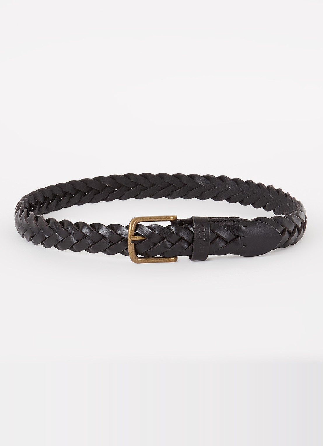 Levi's Gevlochten riem van leer - voorkant 4 zwart