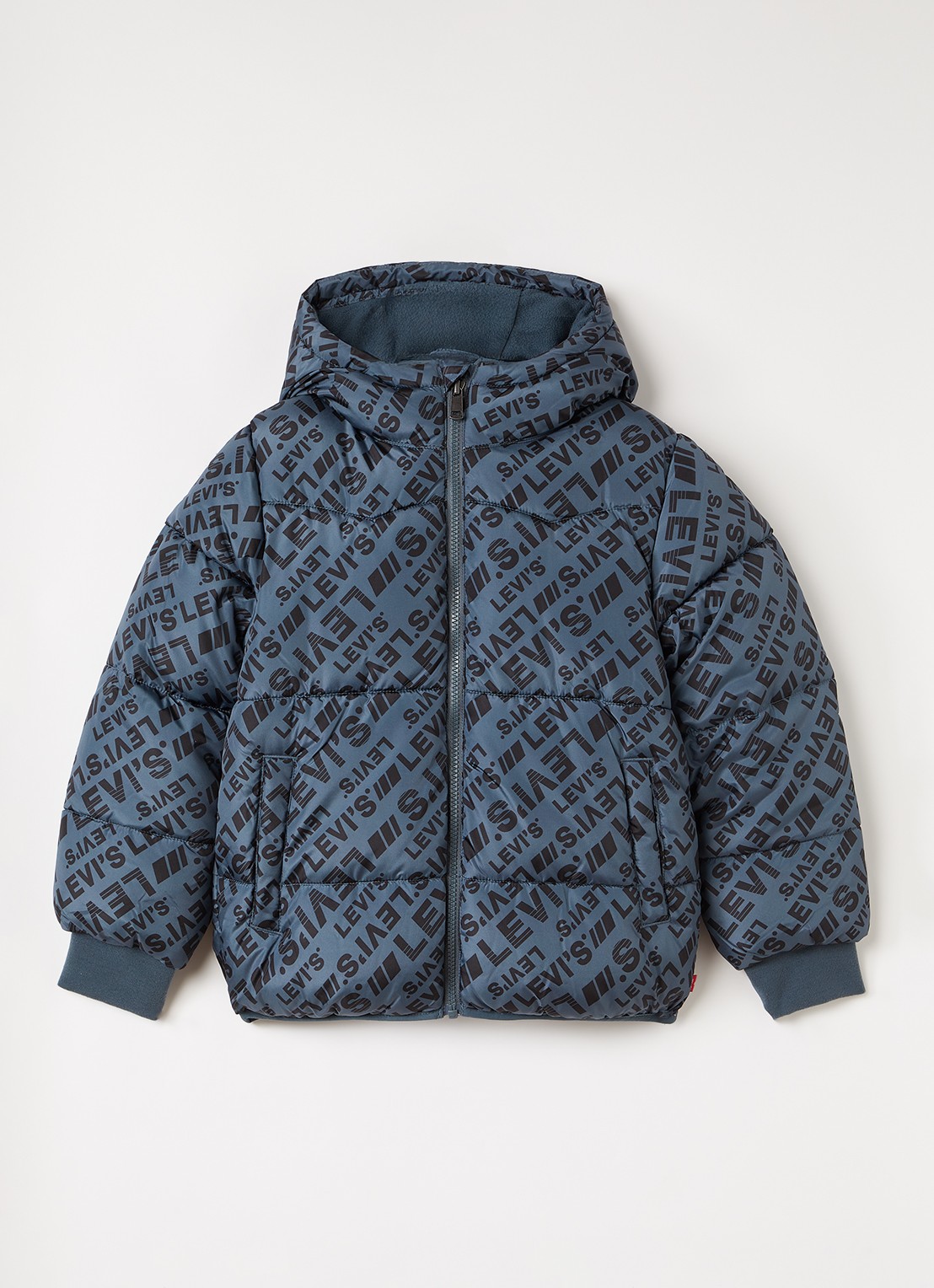 Levi's Gewatteerd jack met logoprint - voorkant antraciet