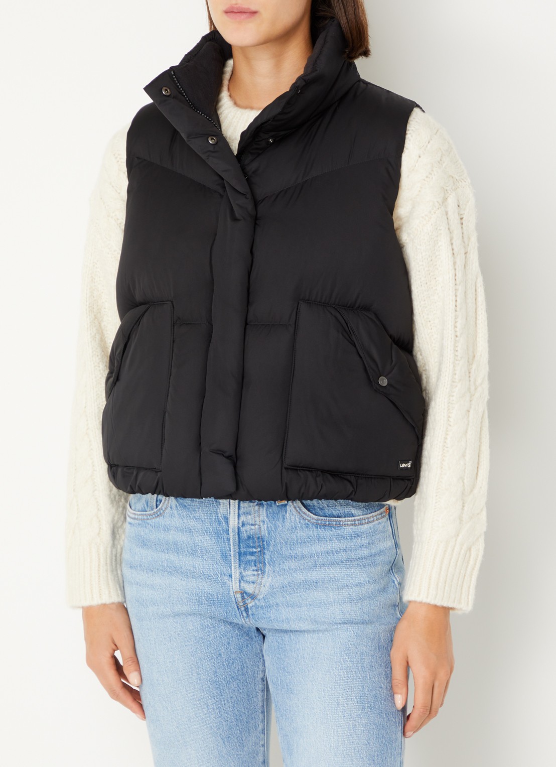 Levi's Gewatteerde bodywarmer met donsvulling - detail 3 zwart